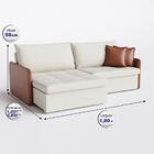 Sofá Retrátil E Reclinável 1,80m Cama Inbox Belgrado Com Mola