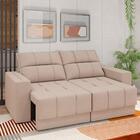 Sofá Retrátil E Reclinável 1,85m 3 Lugares Kazan Veludo Cappu