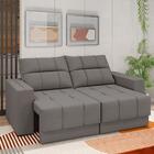 Sofá Retrátil E Reclinável 1,85m 3 Lugares Kazan Veludo Cinza