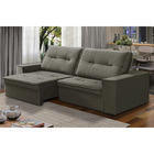 Sofá Retrátil E Reclinável 170cm Júlia Tecido Suede Cinza Iso