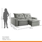 Sofá Retrátil E Reclinável 180cm Firenze Prata