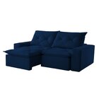 Sofá Retrátil E Reclinável 180cm Firenze Veludo/azul