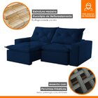 Sofá Retrátil E Reclinável 180cm Firenze Veludo/azul