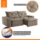 Sofá Retrátil E Reclinável 180cm Firenze Veludo/bege