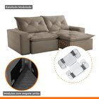 Sofá Retrátil E Reclinável 180cm Firenze Veludo/bege