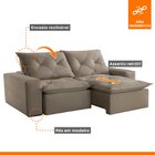 Sofá Retrátil E Reclinável 180cm Firenze Veludo/bege