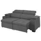 Sofá Retrátil E Reclinável 180cm Veludo Titânio Titânio