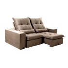 Sofá Retrátil E Reclinável 190 Cm Platina Suede Capuccino