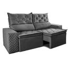 Sofá Retrátil E Reclinável 2,00m Essence Velusoft Cinza Cama