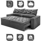 Sofá Retrátil E Reclinável 2,00m Essence Velusoft Cinza Cama