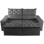 Sofá Retrátil E Reclinável 2,00m Essence Velusoft Cinza Cama