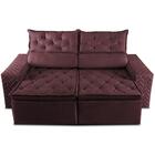 Sofá Retrátil E Reclinável 2,00m Essence Velusoft Vinho Cama