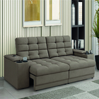 Sofá Retrátil E Reclinável 2,05m 3 Lugares Com Porta Copos En