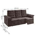 Sofá Retrátil E Reclinável 2,10m 3 Lugares Apolo Suede Marrom