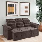 Sofá Retrátil E Reclinável 2,10m 3 Lugares Apolo Suede Marrom