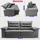 Sofá Retrátil E Reclinável 2,10m Com Molas E Espuma D33 Thund