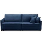 Sofá Retrátil E Reclinável 2,10m Karina Veludo Azul Madelina