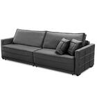 Sofá Retrátil E Reclinável 2,10m Karina Veludo Cinza Madelina