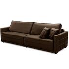 Sofá Retrátil E Reclinável 2,10m Karina Veludo Marrom Madelin