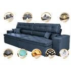 Sofá Retrátil E Reclinável 2,12m Com Molas Cama Inbox Estilo