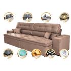 Sofá Retrátil E Reclinável 2,12m Com Molas Cama Inbox Estilo