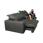 Sofa Retrátil E Reclinável 2,12m Com Molas Ensacadas Cama Inb