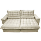 Sofá Retrátil E Reclinável 2,12m Com Molas Ensacadas Cama Inb