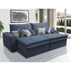 Sofá Retrátil E Reclinável 2,12m Com Molas Ensacadas Cama Inb