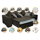 Sofá Retrátil E Reclinável 2,12m Com Molas Ensacadas Cama Inb