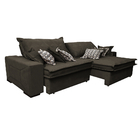 Sofá Retrátil E Reclinável 2,12m Com Molas Ensacadas Cama Inb