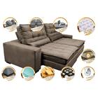 Sofá Retrátil E Reclinável 2,12m Molas Ensacadas Cama Inbox C