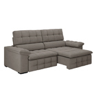 Sofá Retrátil E Reclinável 2,15m 2 Lugares Elite Veludo Castor