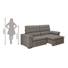 Sofá Retrátil E Reclinável 2,15m 2 Lugares Elite Veludo Castor