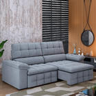 Sofá Retrátil E Reclinável 2,15m 2 Lugares Elite Veludo Chumbo