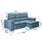 Sofá Retrátil E Reclinável 2,15m 2 Lugares Elite Veludo Chumbo