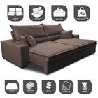 Sofá Retrátil E Reclinável 2,15m Império Com Molas Cama Inbox