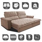 Sofá Retrátil E Reclinável 2,15m Molas Ensacadas Cama Inbox B