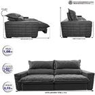 Sofá Retrátil E Reclinável 2,15m Molas Ensacadas Cama Inbox E