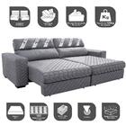 Sofá Retrátil E Reclinável 2,15m Molas Ensacadas Cama Inbox S