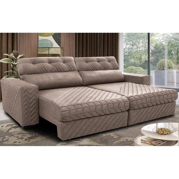 Sofá Retrátil E Reclinável 2,15m Molas Ensacadas Cama Inbox S