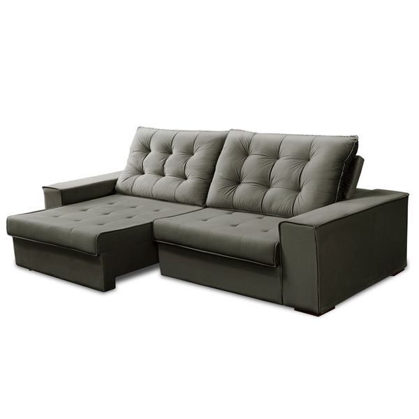 Sofá Retrátil E Reclinável 2,20m Alice Tecido Linho Isofa Cin