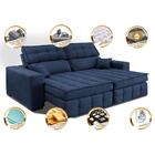 Sofá Retrátil E Reclinável 2,20m Molas Ensacadas E Costura Tr