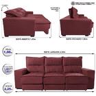 Sofá Retrátil E Reclinável 2,25m Cama Inbox Canadá Com Molas