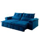 Sofá Retrátil E Reclinável 2,30m 4 Lugares Azul