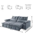 Sofá Retrátil E Reclinável 2,30m 4 Lugares Prata