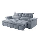 Sofá Retrátil E Reclinável 2,30m 4 Lugares Prata