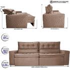 Sofá Retrátil E Reclinável 2,30m Cama Inbox Charm Velusoft Ca