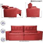 Sofá Retrátil E Reclinável 2,30m Cama Inbox Charm Velusoft Ve