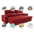 Sofá Retrátil E Reclinável 2,30m Cama Inbox Flórida Com Molas