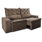 Sofá Retrátil E Reclinável 2,30m Essence Velusoft Castor Cama